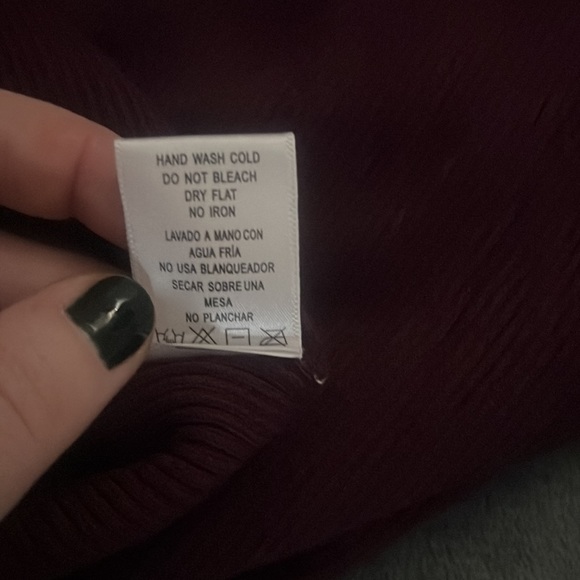 Burgundy Ballon Sleeve Sweater Dress - Picture 4 of 4